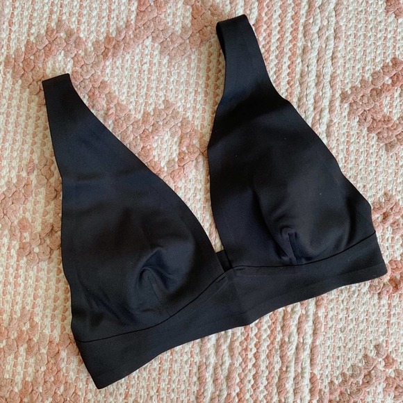 Black Free People Erin Scuba Loungewear Bralette S - Picture 2 of 7